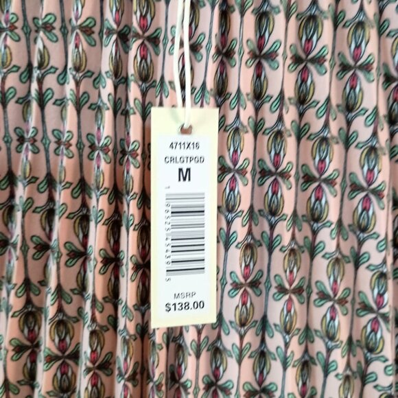 Max Studio Pleated Maxi Skirt Coral Print Size M NWT Flowy Boho Chic $138 - Picture 10 of 10